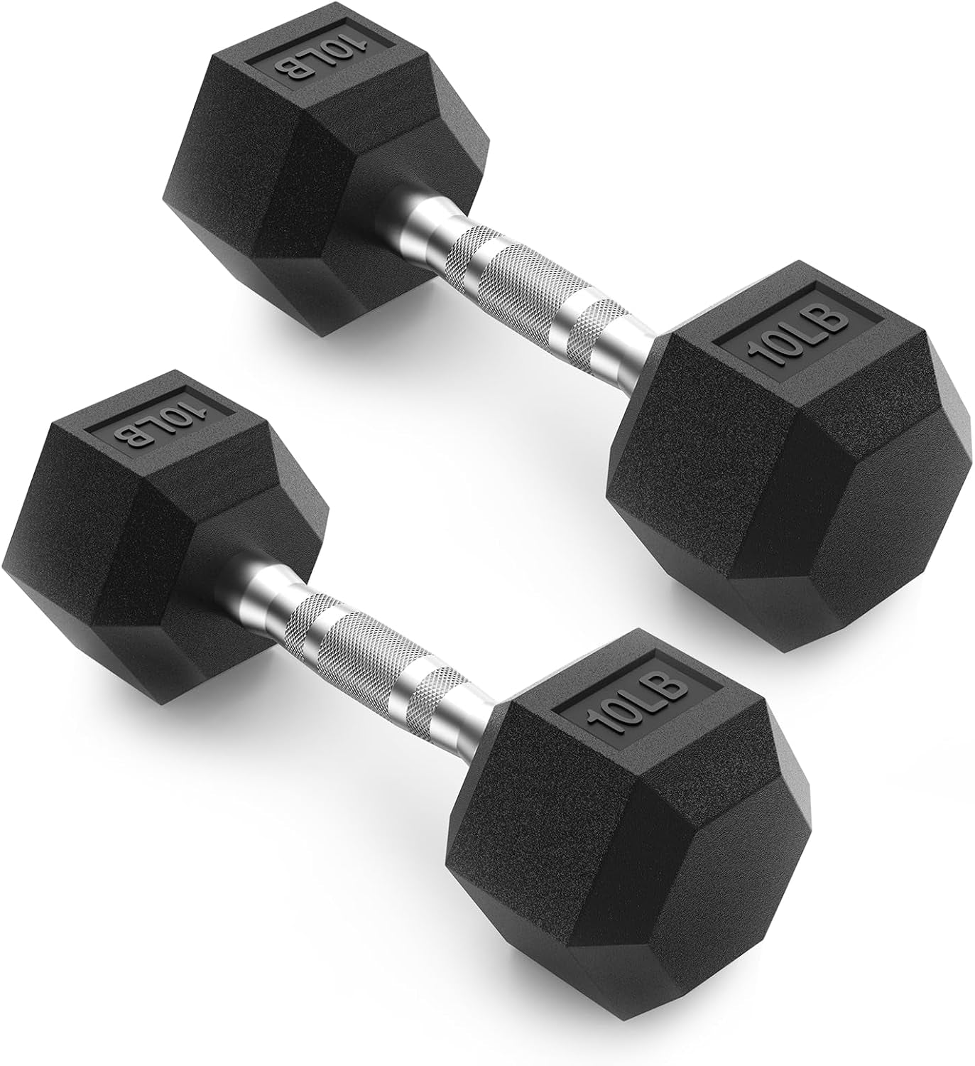 HEX Dumbbell Set 2.5-125Lb, Rubber Encased Home Gym Dumbbells, Exercise & Fitness Weights Dumbbells for Women & Men, Hand Weight for Strength Training