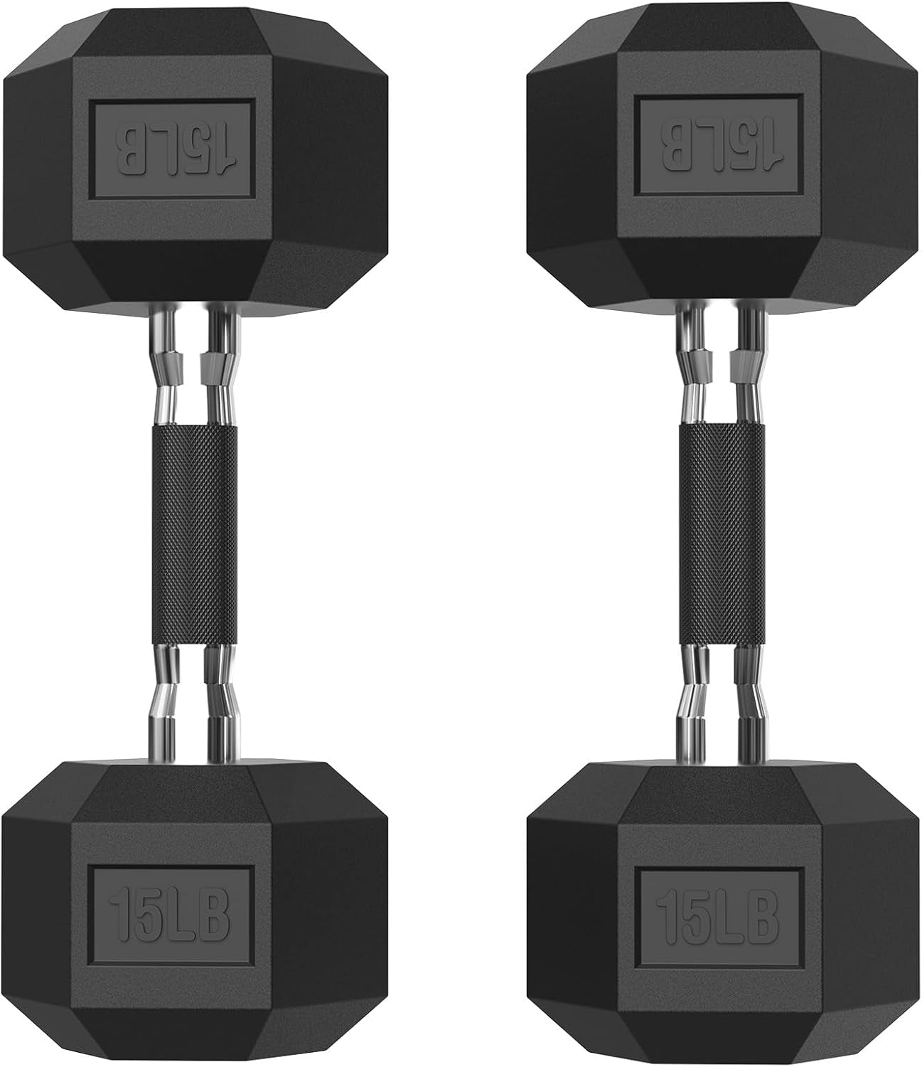 HEX Dumbbell Set 2.5-125Lb, Rubber Encased Home Gym Dumbbells, Exercise & Fitness Weights Dumbbells for Women & Men, Hand Weight for Strength Training