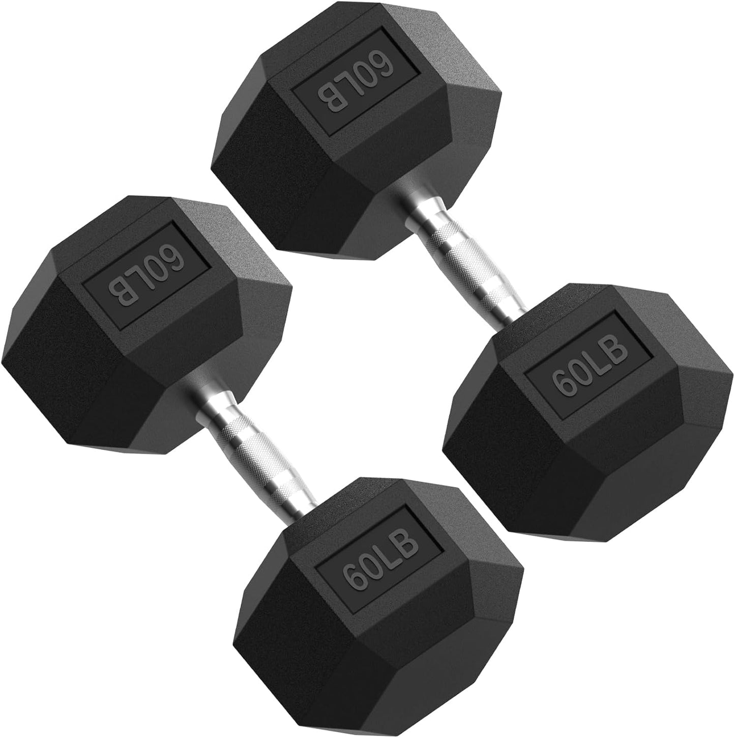 HEX Dumbbell Set 2.5-125Lb, Rubber Encased Home Gym Dumbbells, Exercise & Fitness Weights Dumbbells for Women & Men, Hand Weight for Strength Training