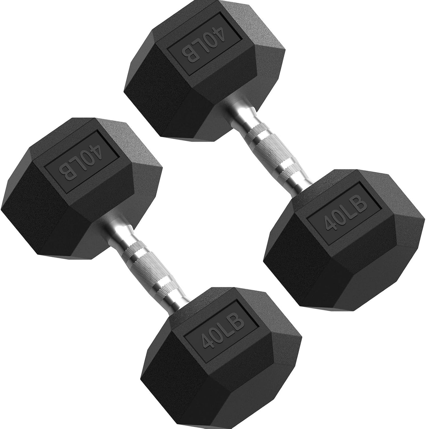 HEX Dumbbell Set 2.5-125Lb, Rubber Encased Home Gym Dumbbells, Exercise & Fitness Weights Dumbbells for Women & Men, Hand Weight for Strength Training