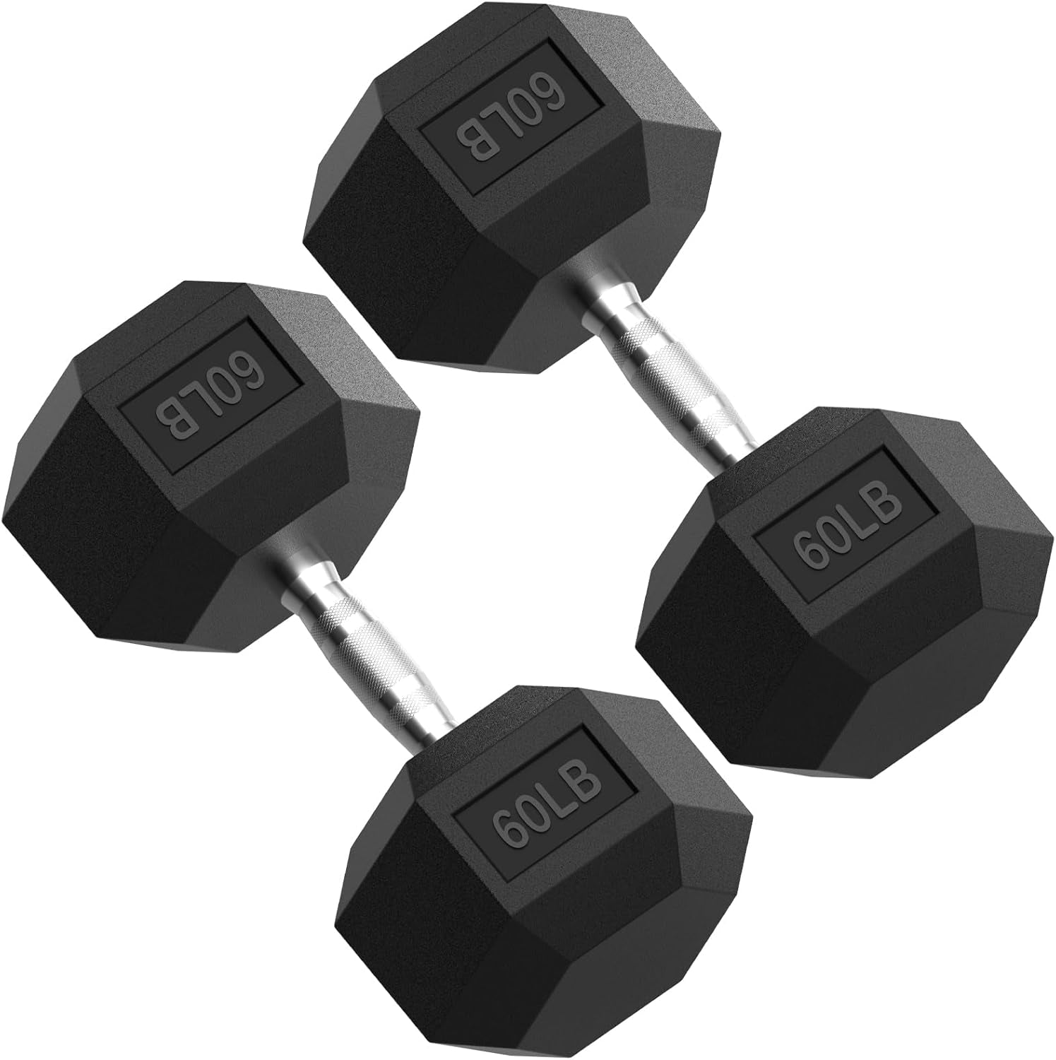 HEX Dumbbell Set 2.5-125Lb, Rubber Encased Home Gym Dumbbells, Exercise & Fitness Weights Dumbbells for Women & Men, Hand Weight for Strength Training