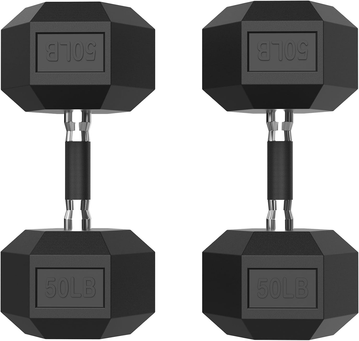 HEX Dumbbell Set 2.5-125Lb, Rubber Encased Home Gym Dumbbells, Exercise & Fitness Weights Dumbbells for Women & Men, Hand Weight for Strength Training