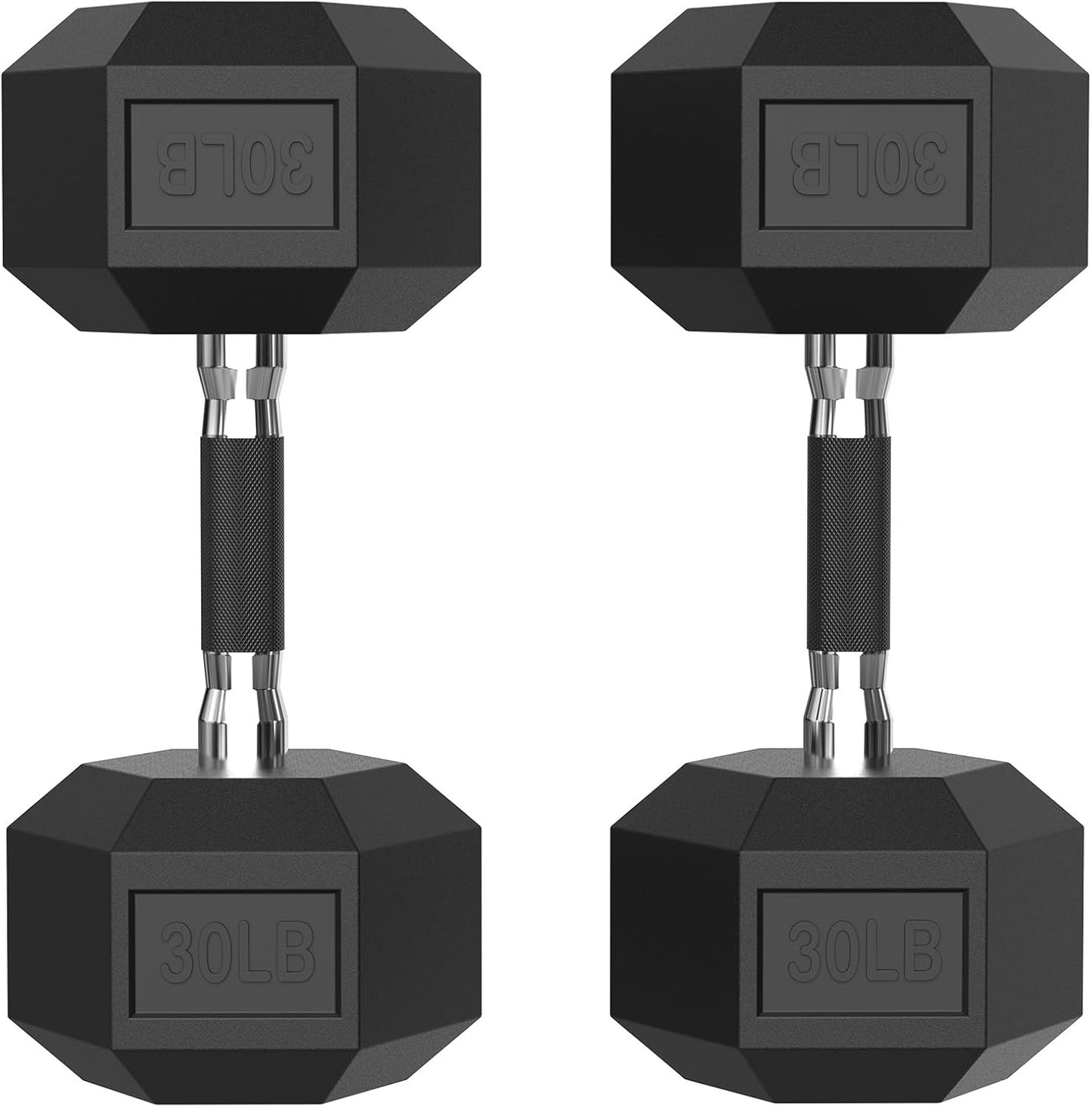 HEX Dumbbell Set 2.5-125Lb, Rubber Encased Home Gym Dumbbells, Exercise & Fitness Weights Dumbbells for Women & Men, Hand Weight for Strength Training